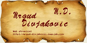 Mrgud Divjaković vizit kartica